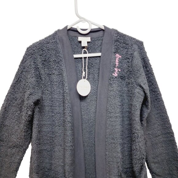 Lacey Chabert Collection Womens Black Fuzzy Open Cardigan With Pockets Size XS - Picture 7 of 11